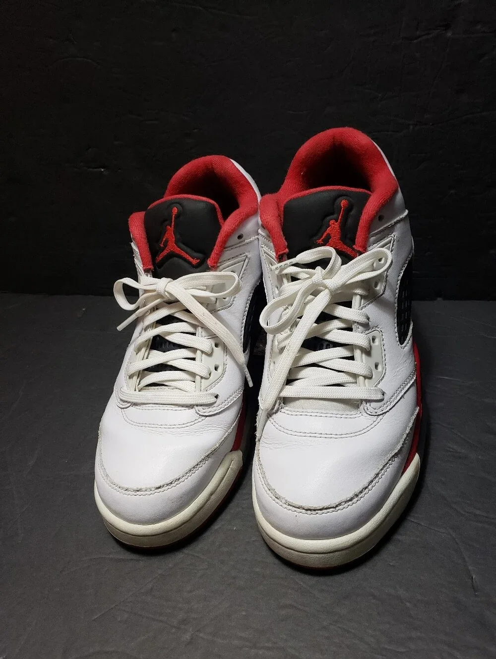 Air JORDAN 5 Retro Low Fire Red Sneakers Size 7Y